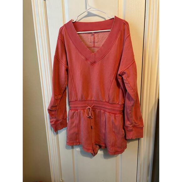 FP Movement Pants - FP Movement Pink Romper Leisure Lounge Comfy Long Sleeve